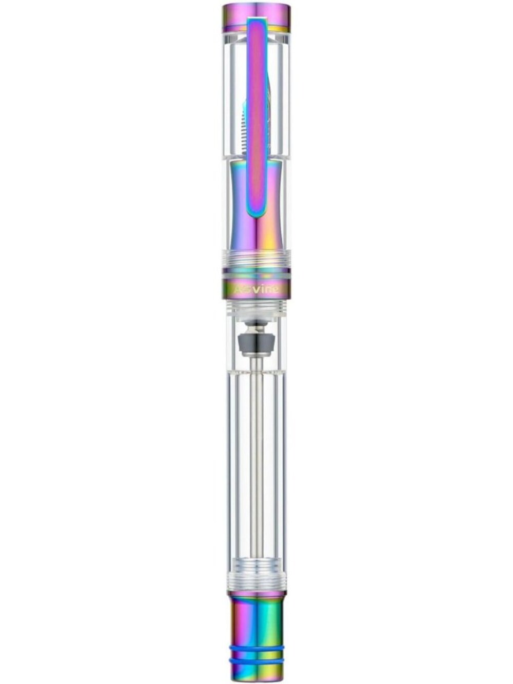 Rainbow Titanium Fountain Pen Set - Vacuum Filling, Fine Point, Smooth Writing